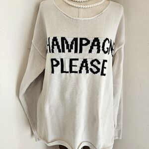CHAMPAGNE PLEASE RELAXED FIT SWEATSHIRT.